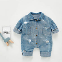画像をギャラリービューアに読み込む, Denim Rompers Cotton / Denim Costume Girls Infant Jumpsuit