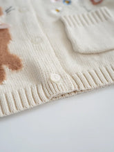 画像をギャラリービューアに読み込む, Cute animal Embroidery Cardigan