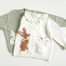 画像をギャラリービューアに読み込む, Cute animal Embroidery Cardigan