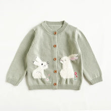 画像をギャラリービューアに読み込む, Cute animal Embroidery Cardigan