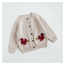画像をギャラリービューアに読み込む, Cute animal Embroidery Cardigan