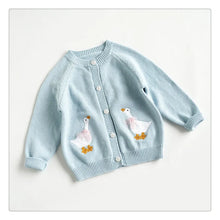 画像をギャラリービューアに読み込む, Cute animal Embroidery Cardigan