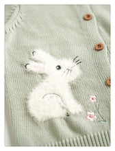 画像をギャラリービューアに読み込む, Cute animal Embroidery Cardigan