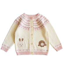 画像をギャラリービューアに読み込む, Cute animal Embroidery Cardigan