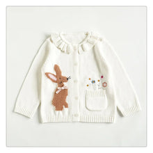 画像をギャラリービューアに読み込む, Cute animal Embroidery Cardigan