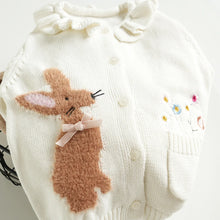 画像をギャラリービューアに読み込む, Cute animal Embroidery Cardigan