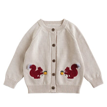 画像をギャラリービューアに読み込む, Cute animal Embroidery Cardigan
