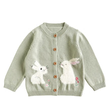 画像をギャラリービューアに読み込む, Cute animal Embroidery Cardigan