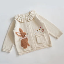 画像をギャラリービューアに読み込む, Cute animal Embroidery Cardigan