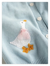 画像をギャラリービューアに読み込む, Cute animal Embroidery Cardigan