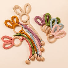 画像をギャラリービューアに読み込む, Croshet bunny teether&holder matching set ♪ 𓊆 歯固め&ホルダー 𓊇