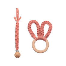 画像をギャラリービューアに読み込む, Croshet bunny teether&holder matching set ♪ 𓊆 歯固め&ホルダー 𓊇