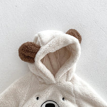 画像をギャラリービューアに読み込む, Baby Hooded Romper Bear Ears Cute Plush Baby
