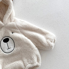 画像をギャラリービューアに読み込む, Baby Hooded Romper Bear Ears Cute Plush Baby
