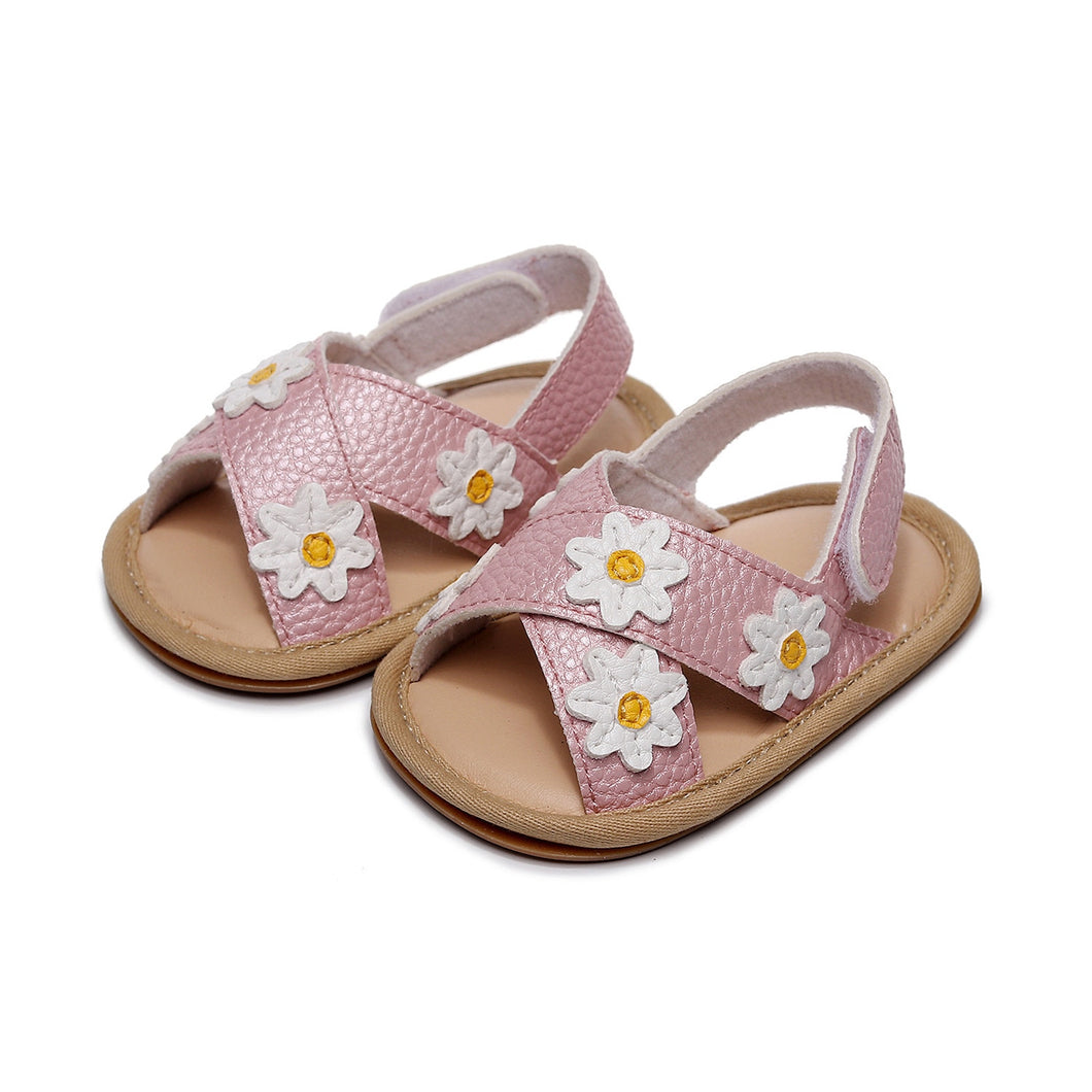Leathers baby floral shoes