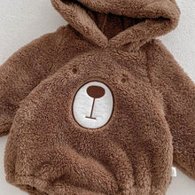 画像をギャラリービューアに読み込む, Baby Hooded Romper Bear Ears Cute Plush Baby
