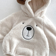 画像をギャラリービューアに読み込む, Baby Hooded Romper Bear Ears Cute Plush Baby
