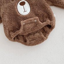 画像をギャラリービューアに読み込む, Baby Hooded Romper Bear Ears Cute Plush Baby
