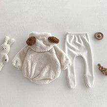 画像をギャラリービューアに読み込む, Baby Hooded Romper Bear Ears Cute Plush Baby
