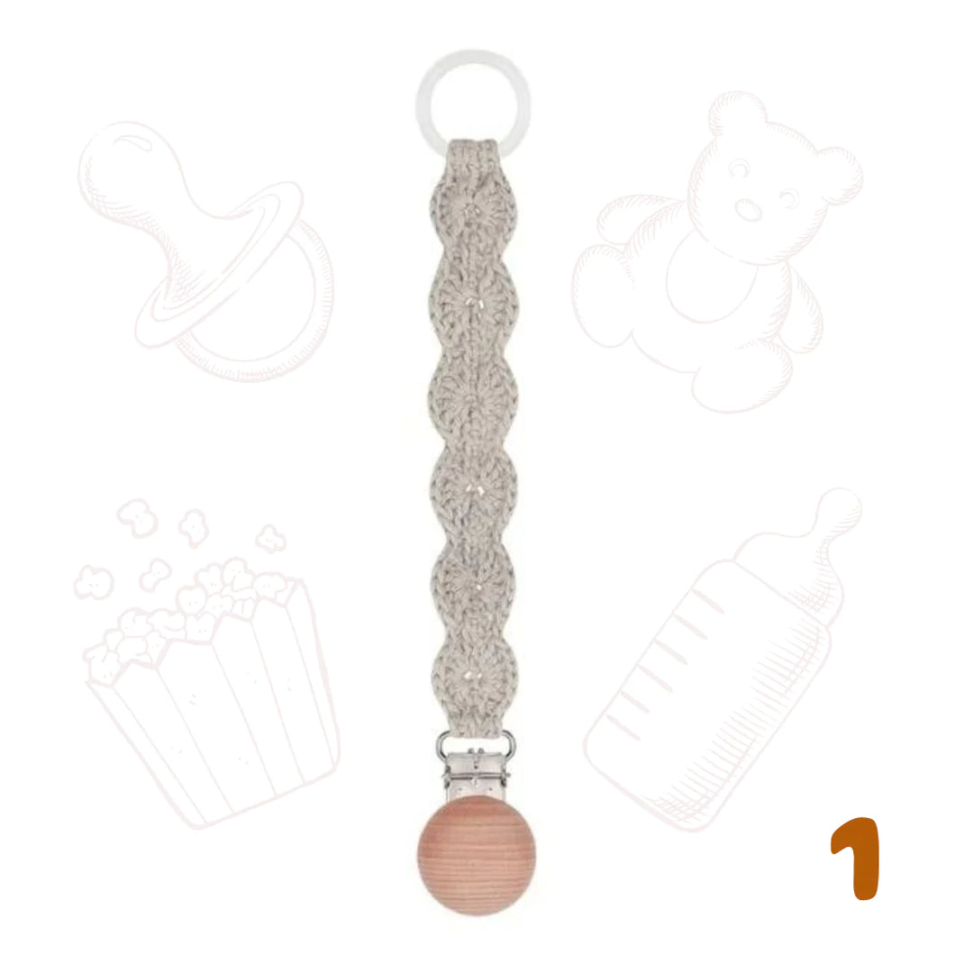 《淡色》Crochet clip holder 𓊆 おしゃぶりホルダー/歯固めホルダー/ＴＯＹホルダー 𓊇