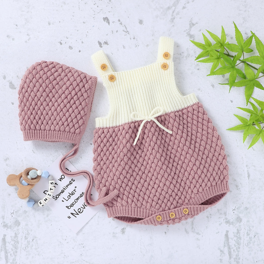 Autumn knitted romper set
