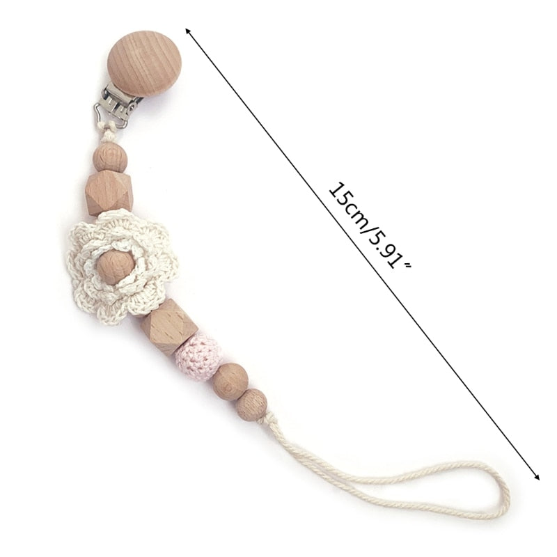 Crochet flower clip holder 𓆸 ⋆* 𓊆 おしゃぶりホルダー/歯固めホルダー/ＴＯＹホルダー 𓊇
