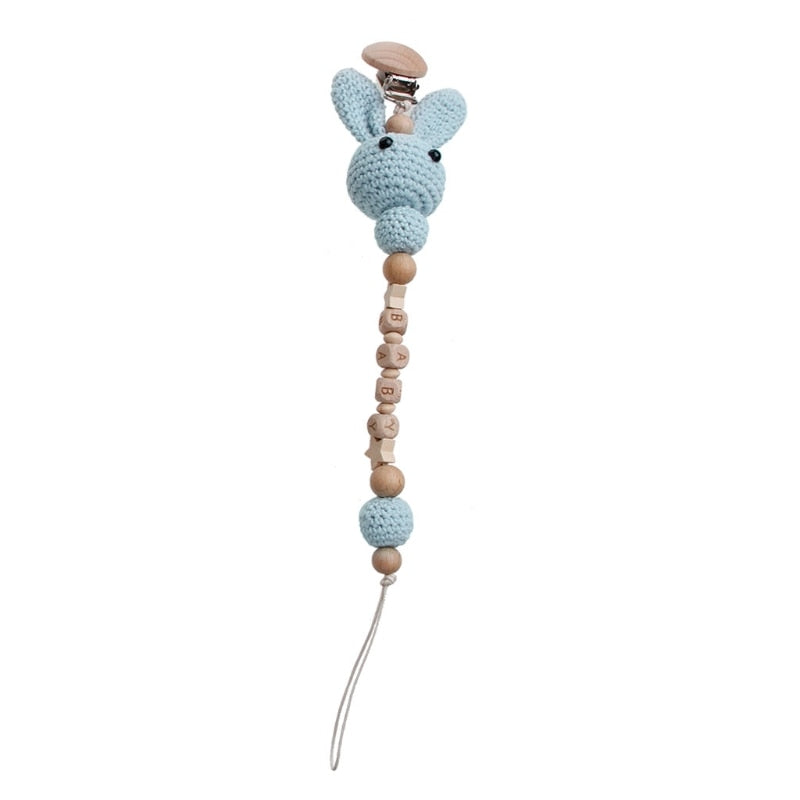 Bunny crochet clip holder 𓊆 おしゃぶりホルダー/歯固めホルダー/ＴＯＹホルダー 𓊇
